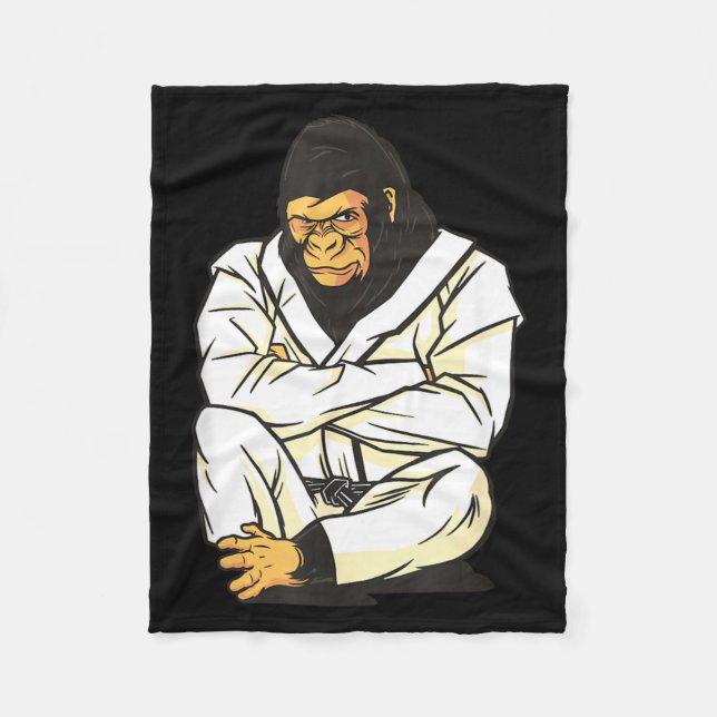 Cobertor De Velo Jiu Jitsu Brasileiro Judô Gorila (Frente)
