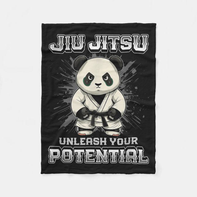 Cobertor De Velo Jiu Jitsu Brasileiro MMA e Grappling BJJ Panda (Frente)