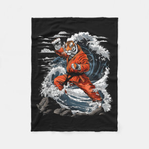 Cobertor De Velo Jiu-Jitsu Tigre Kung Fu Taekwondo Kickboxing