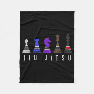 Cobertor De Velo jiu jitsu treinando xadrez, presente bjj com texto