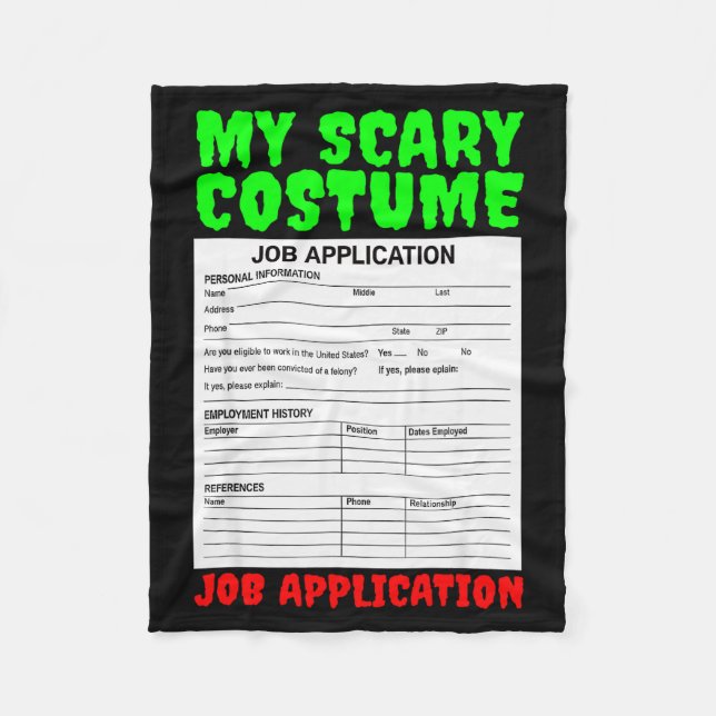 Cobertor De Velo Job Application Funny Y Halloween Costume Trick Or (Frente)