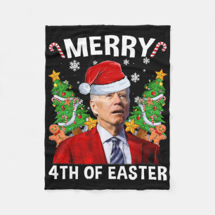 Cobertor De Velo Joe Biden engraçado chapéu de Natal do Papai Noel