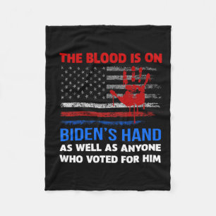 Cobertor De Velo Joe Biden Tem Sangue Em Suas Mãos Anti-Biden Traga