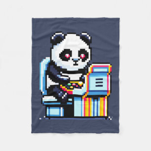 Cobertor De Velo Jogador Arcade Panda - Design de Jogos de Arte Ret