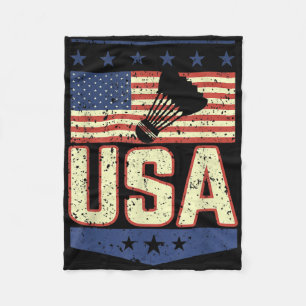 Cobertor De Velo Jogador de Badminton da Bandeira Americana Patriót
