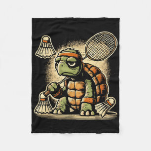 Cobertor De Velo Jogador de Badminton de Tartaruga Raquete
