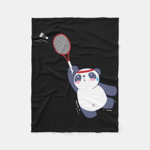 Cobertor De Velo Jogador de Badminton do Panda Bear Solteiros dupli