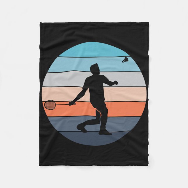 Cobertor De Velo Jogador de Badminton Racquet Esporte Shuttle Retro (Frente)