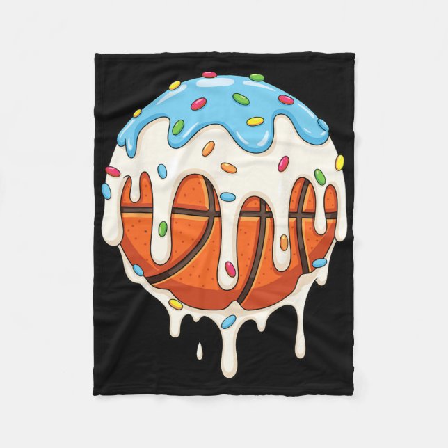 Cobertor De Velo Jogador de Basquete com Chuva de Confeitos  (Frente)