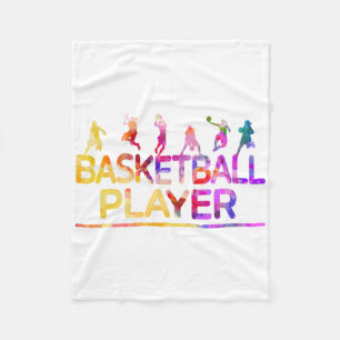 Cobertor De Velo Jogador de Basquete Esportivo Aquarela