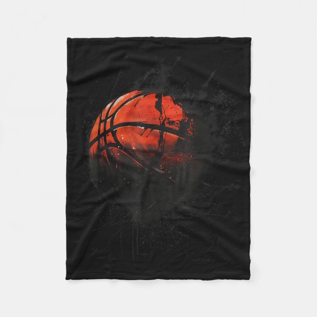 Cobertor De Velo Jogador de Basquetebol com Aquarela (Frente)