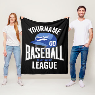Cobertor De Velo Jogador de Beisebol Personalizado NOME Equipe Camp