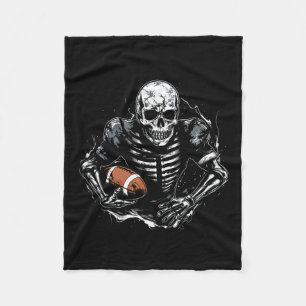 Cobertor De Velo Jogador de futebol do Skeleton no Halloween Spooky