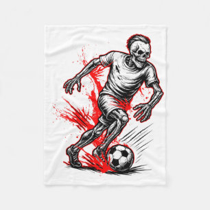 Cobertor De Velo Jogador de Futebol Esqueleto - Fantasma Assustador