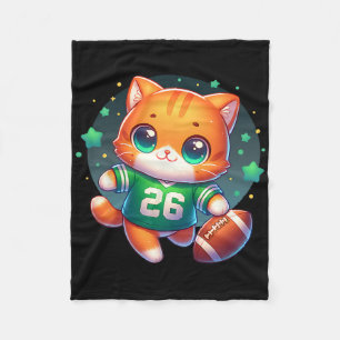 Cobertor De Velo Jogador de Futebol Gatinha Gato Cute Meninas Gráfi