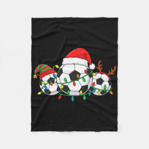 Cobertor De Velo Jogador de Futebol Natal Chapéu de Papai Noel Xmas