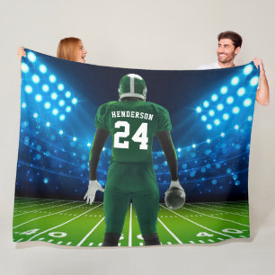 Cobertor De Velo Jogador de Futebol Personalizado de Jersey Verde