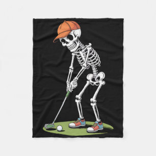Cobertor De Velo Jogador de Golfe do Golfe do Halloween Skeleton Go