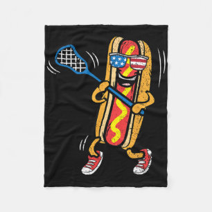 Cobertor De Velo Jogador de Lacrosse de cachorro quente 4 de julho 