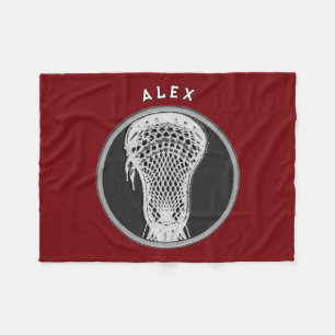 Cobertor De Velo Jogador de Lacrosse Fleece Blanket