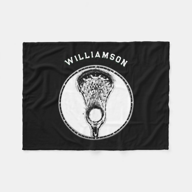 Cobertor De Velo Jogador de Lacrosse Personalizado (Frente (Horizontal))