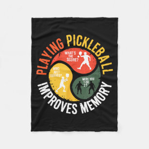 Cobertor De Velo Jogador de pickleball jogando memória humor retrô