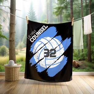 Cobertor De Velo Jogador de Volei Personalizado Azul e Branco