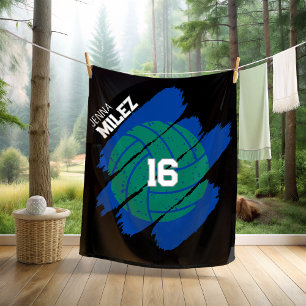 Cobertor De Velo Jogador de Volei Personalizado Azul e Verde