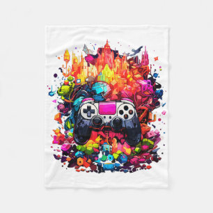 Cobertor De Velo Jogador Legal Tie Dye Colorir Controlador de Jogo