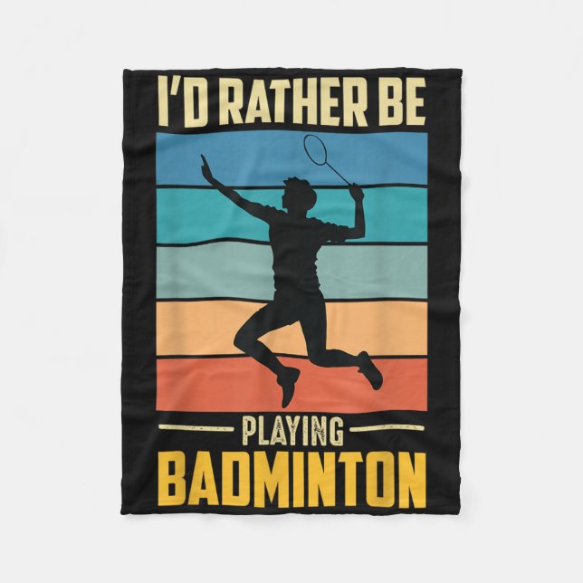 Cobertor De Velo Jogar Jogo de Jogador de Badminton Retro Peteca de (Frente)