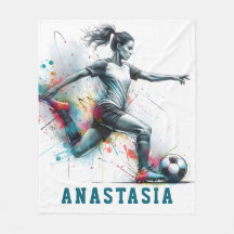 Jogo de jogador de futebol de moça chuta-o colorid