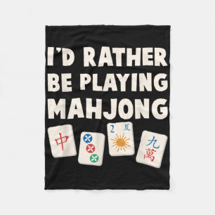 Cobertor De Velo Jogo de Mahjong - Eu Preferiria Estar Jogando Mahj