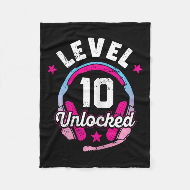 Cobertor De Velo Jogo De Vídeo Desbloqueado Do Nível 10 - 10º Anive (Frente)