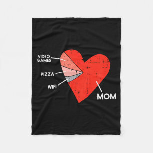 Cobertor De Velo Jogos de Vídeo Pizza Wifi Mamãe Coração Criança Be