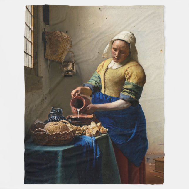 Cobertor De Velo Johannes Vermeer - A Milkmaid (Frente)