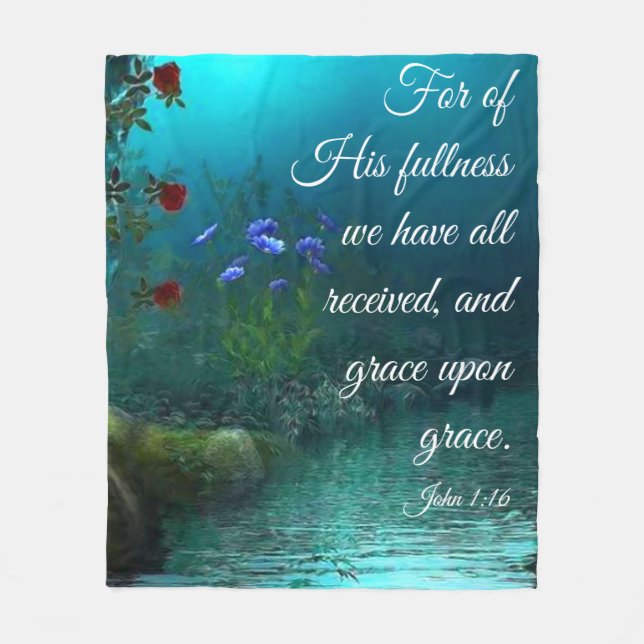 Cobertor De Velo John 1:16 (Frente)