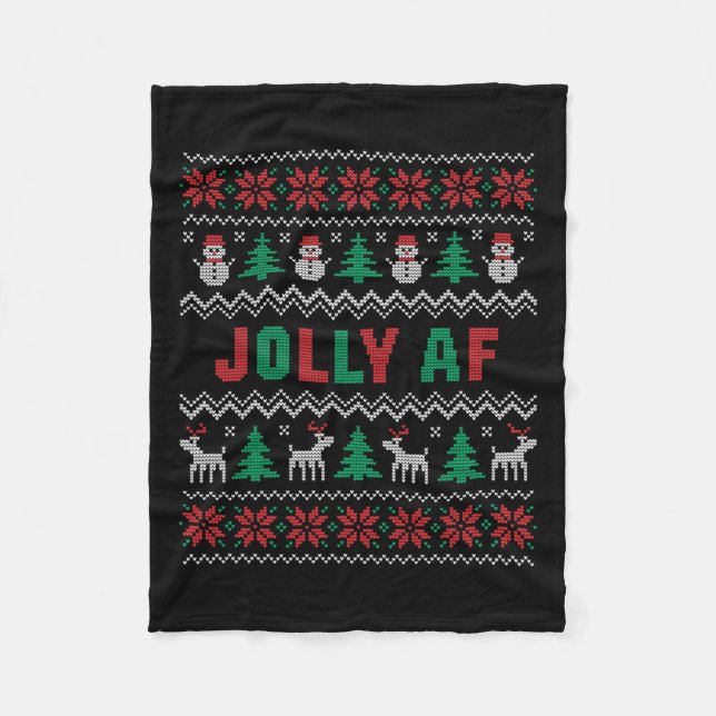 Cobertor De Velo Jolly Af Engraçado Natal (Frente)