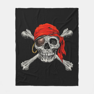 Cobertor De Velo Jolly Roger Pirate Skull Crossbones Halloween