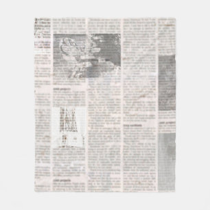 Cobertor De Velo Jornal com texto ilegível antigo. Vintage grunge