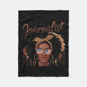 Cobertor De Velo Jornalista Negro Empoderador Retrato Afro Ousado
