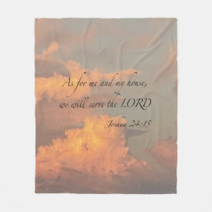 Cobertor De Velo Joshua 24:15 Para mim e meu... Fleece Blanket