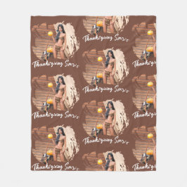 Cobertor De Velo Jovens nativos americanos se posicionando em um mu