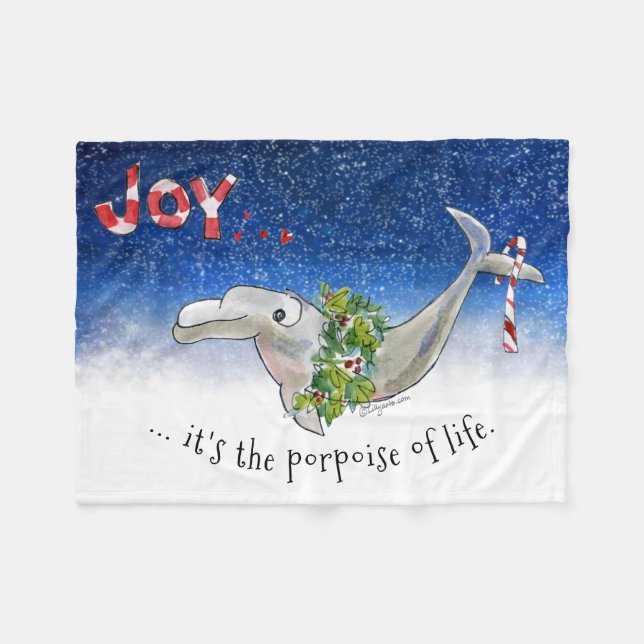 Cobertor De Velo Joy Christmas Dolphin Porpoise of Life Stars (Frente (Horizontal))