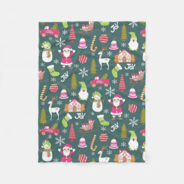 Cobertor De Velo Joy Christmas Green