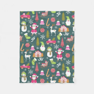 Cobertor De Velo Joy Christmas Green