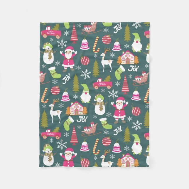 Cobertor De Velo Joy Christmas Green (Frente)