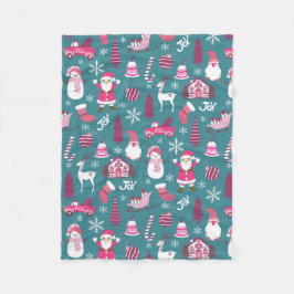 Cobertor De Velo Joy Christmas Turquoise