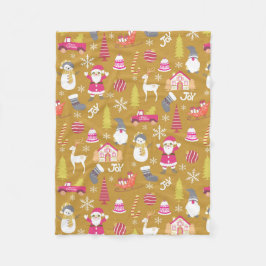 Cobertor De Velo Joy Natal Dourado