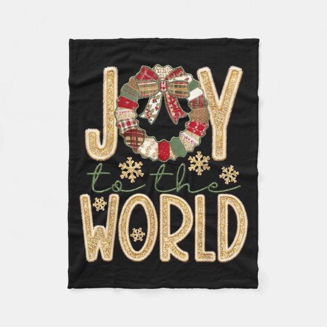 Cobertor De Velo Joy To The World Jesus Christian Snowflake Christm (Frente)