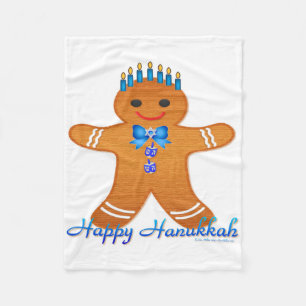 Cobertor De Velo Judaica Hanukkah Gingerpão Man Menorah